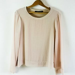 Zara Crew Neck Blouse in Nude